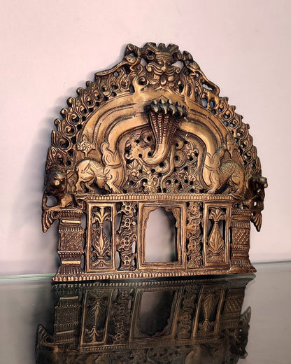 Brass Antique Handcrafted Prabhavali 8" x 8" - Budhshiv.com