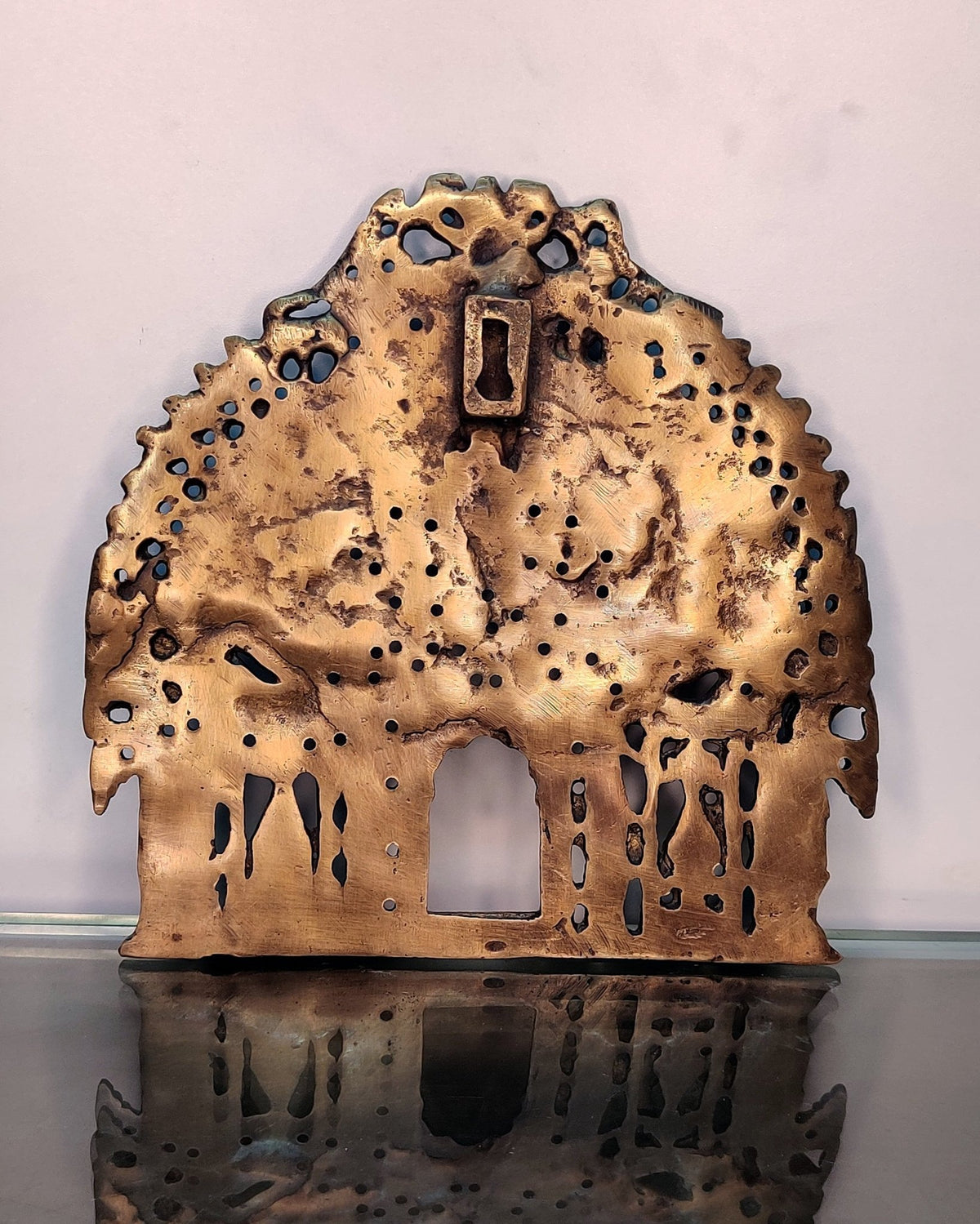 Brass Antique Handcrafted Prabhavali 8" x 8" - Budhshiv.com