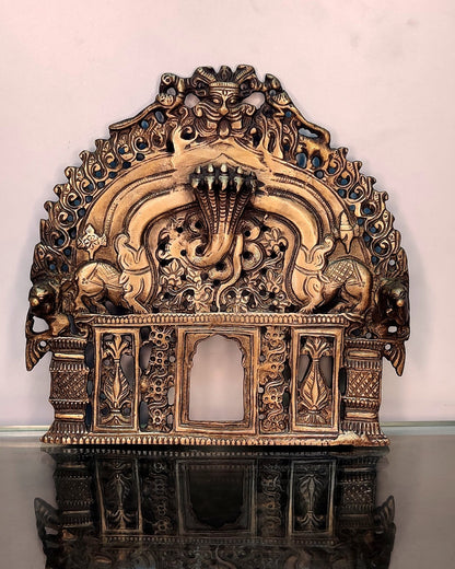 Brass Antique Handcrafted Prabhavali 8" x 8" - Budhshiv.com