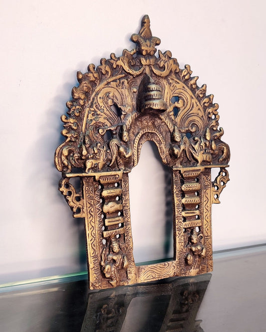 Brass Antique Handcrafted Prabhavali 9" x 7" - Budhshiv.com