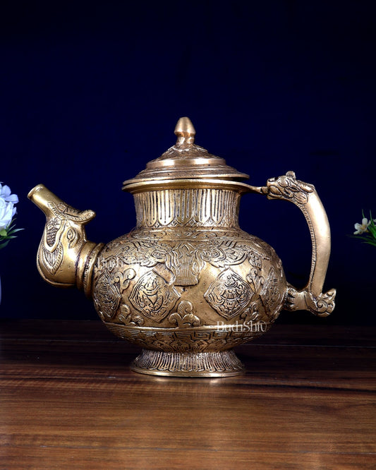 Brass Antique Surai Showpiece | Heavy Jug Design, 4 kg - Budhshiv.com