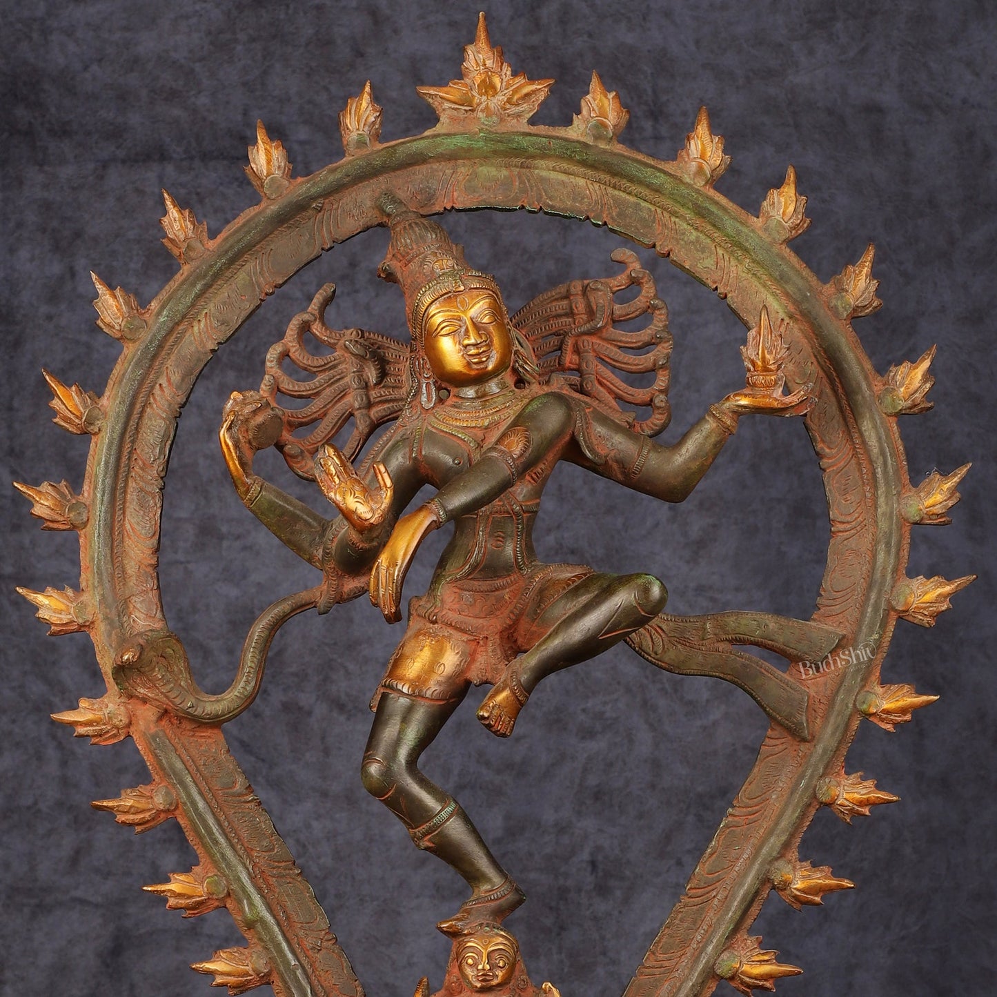 Brass Antique Tone Nataraja Statue - Unique 18" Tall - Budhshiv.com