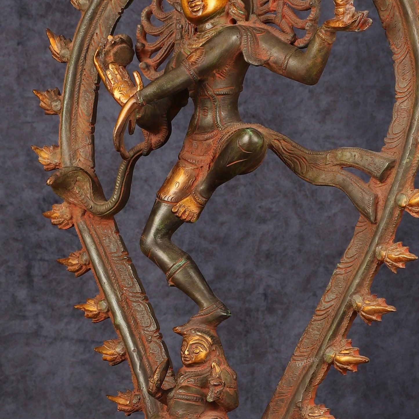 Brass Antique Tone Nataraja Statue - Unique 18" Tall - Budhshiv.com
