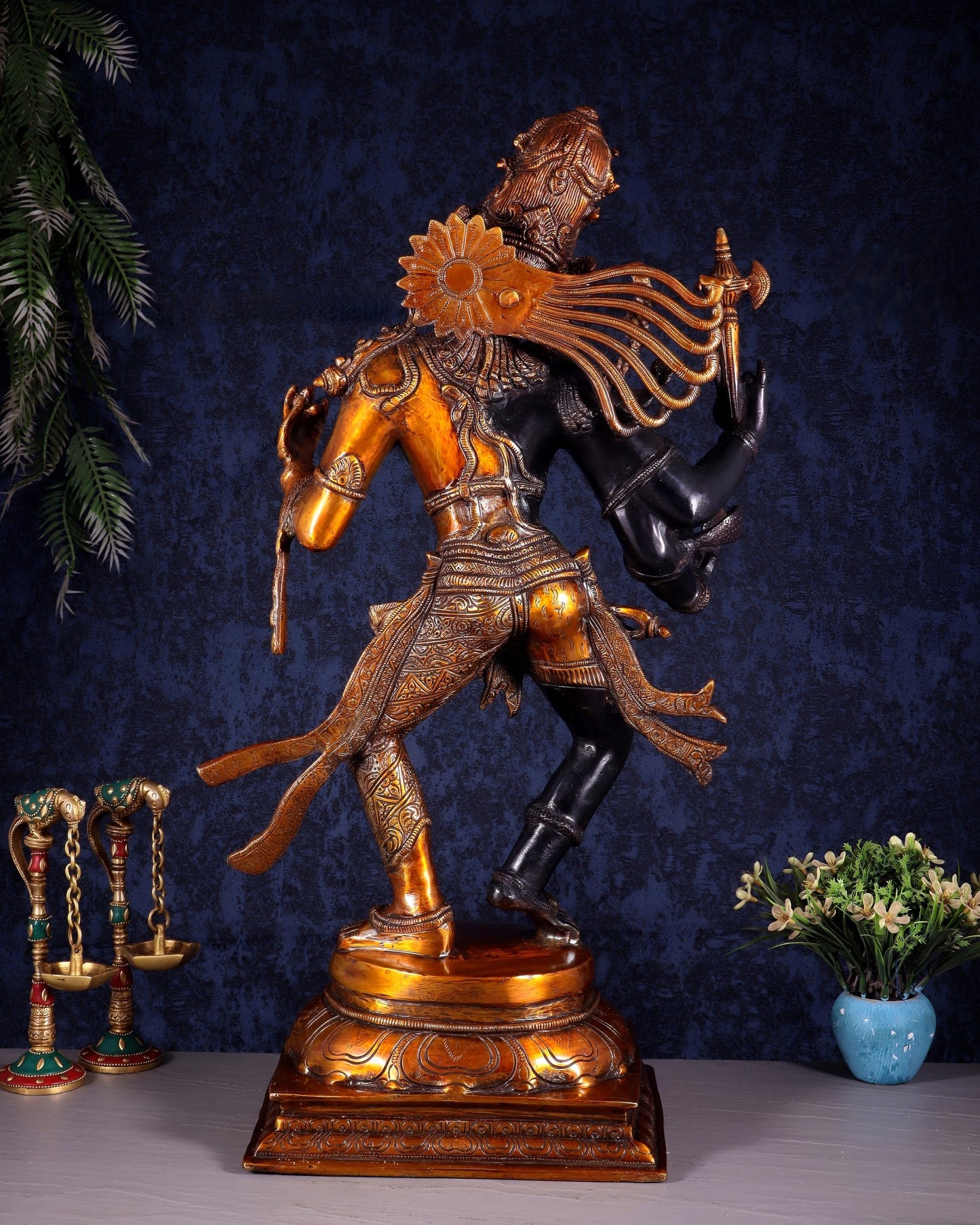 Brass ardhanarishvara Statue 24 inch Cosmic union - Budhshiv.com