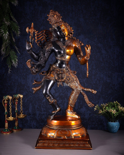 Brass ardhanarishvara Statue 24 inch Cosmic union - Budhshiv.com