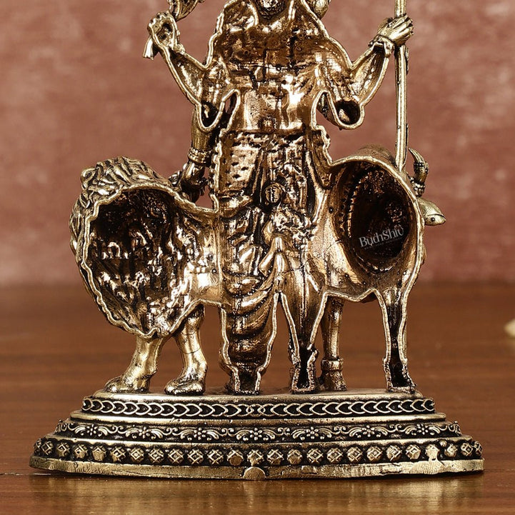 Brass Ardhanarishwara 2D Idol: Superfine Brass | 4.5" Tall - Budhshiv.com