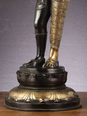 Brass Ardhanarishwara Statue - 27" - Budhshiv.com