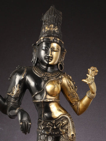 Brass Ardhanarishwara Statue - 27" - Budhshiv.com