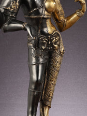 Brass Ardhanarishwara Statue - 27" - Budhshiv.com