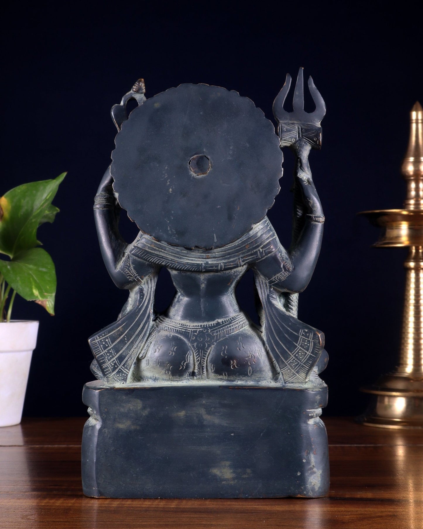 Brass Ardhanarishwara Statue 9.5 inch Sand finish - Budhshiv.com