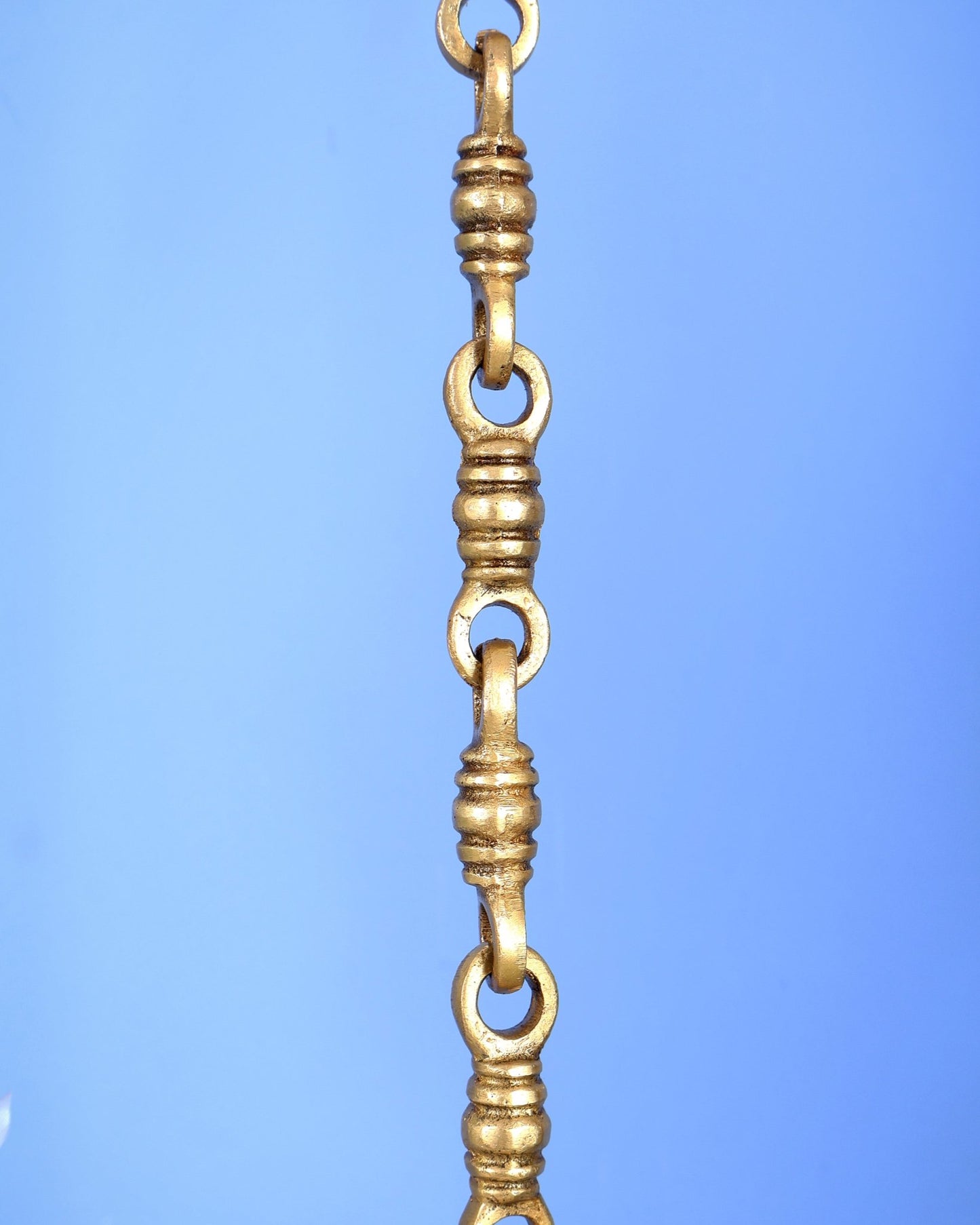 Brass Ashtalakshmi Hanging Bell with Chain – Auspicious Temple Ghanti (32.5 Inches) - Budhshiv.com