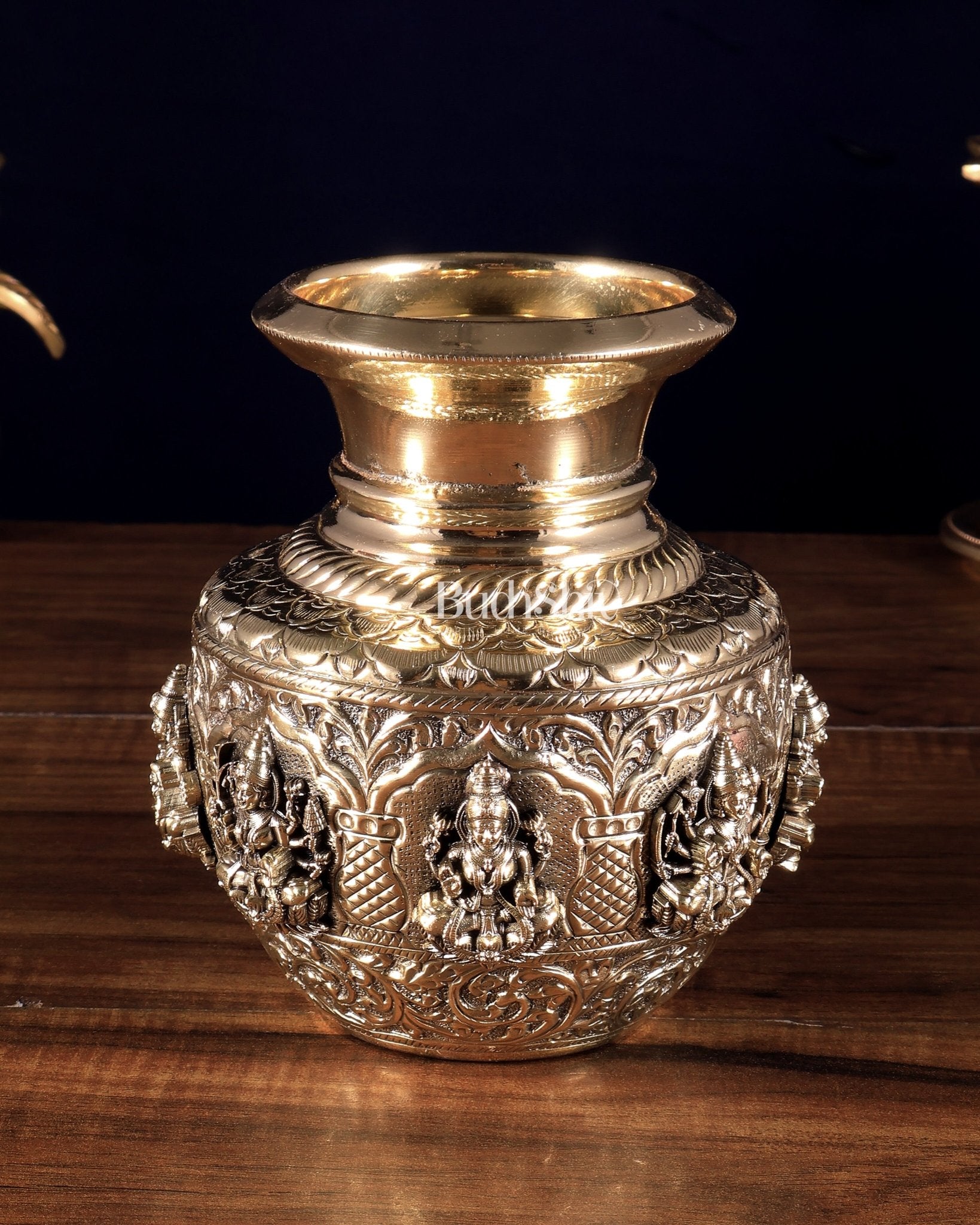 Brass Ashtalakshmi Kalash | 3D - Budhshiv.com