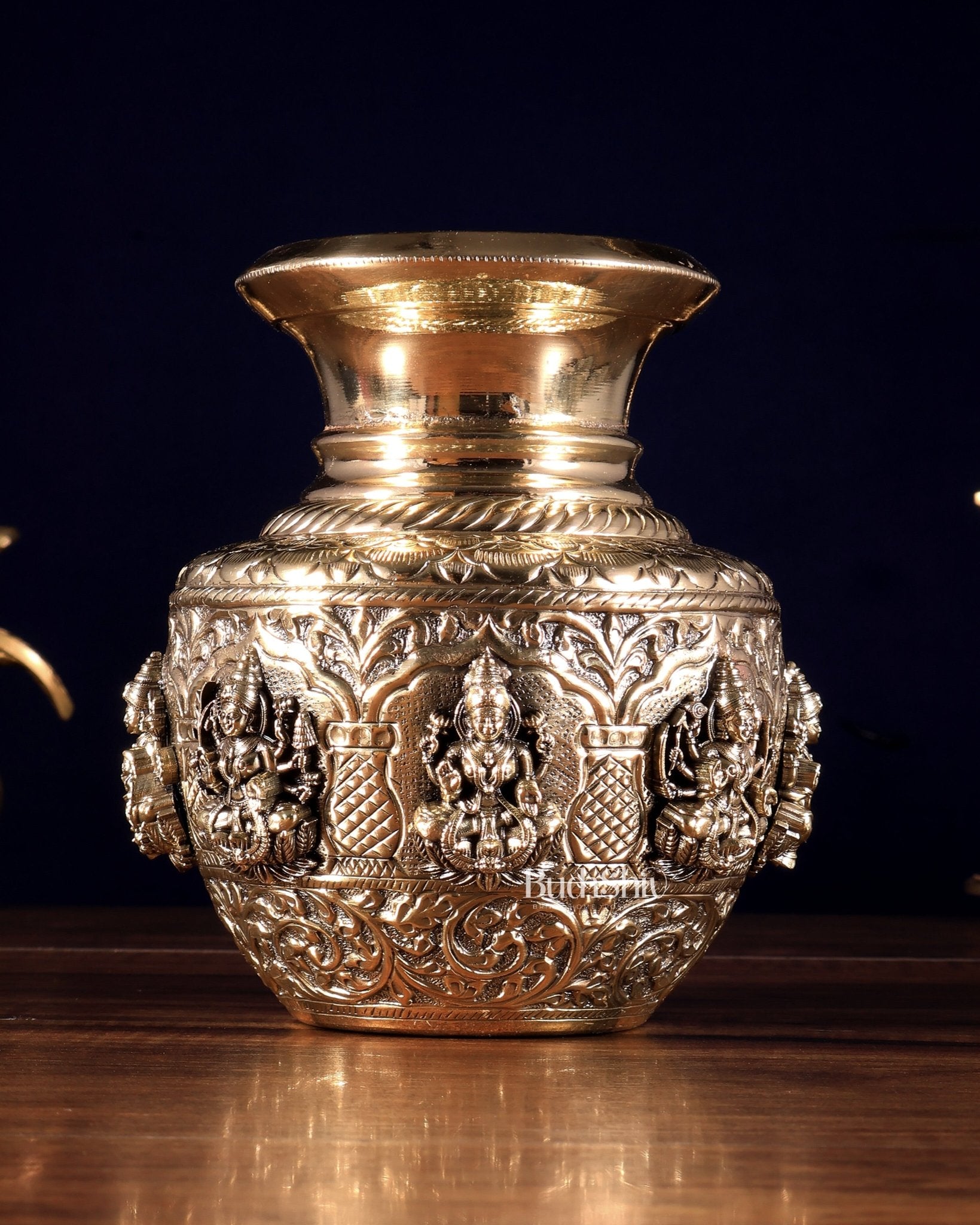 Brass Ashtalakshmi Kalash | 3D - Budhshiv.com