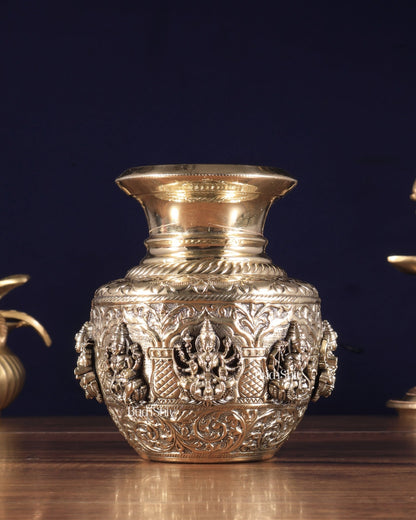 Brass Ashtalakshmi Kalash | 3D - Budhshiv.com
