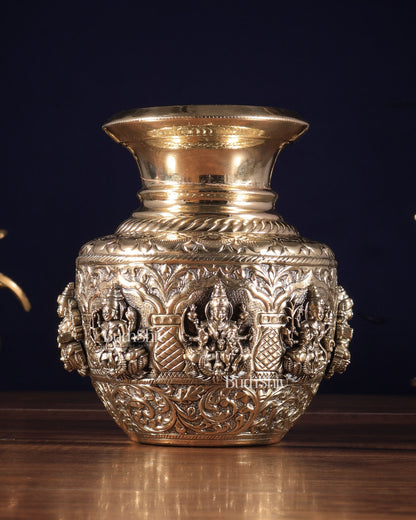 Brass Ashtalakshmi Kalash | 3D - Budhshiv.com