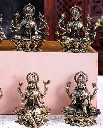 Brass Ashtalakshmi Set of 8 Idols – Superfine Quality 3 inch