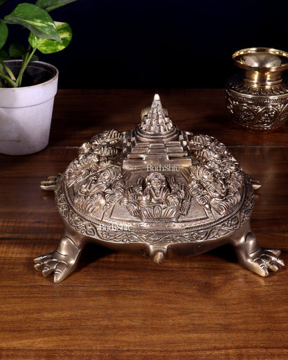 Brass Ashtalakshmi Shree Yantra on Tortoise matte finish - Budhshiv.com