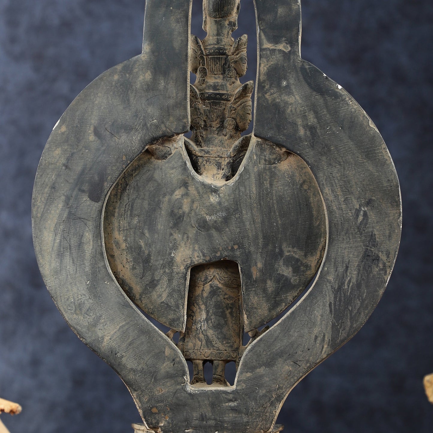 Brass Avlokeswar Sculpture – 14" Height, Vintage Sand Blast Patina, Heat Treated - Budhshiv.com