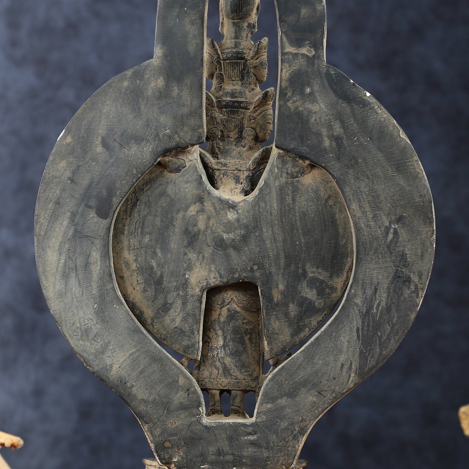 Brass Avlokeswar Sculpture – 14" Height, Vintage Sand Blast Patina, Heat Treated - Budhshiv.com