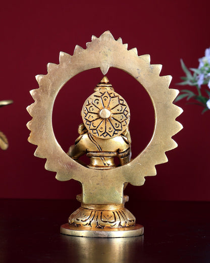 Brass Ayyappa Idol with Prabhavali – Superfine Handcrafted 5.5 inch - Budhshiv.com