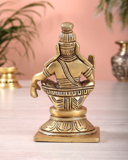 Brass Ayyappa Swamy Statue 5" - Budhshiv.com
