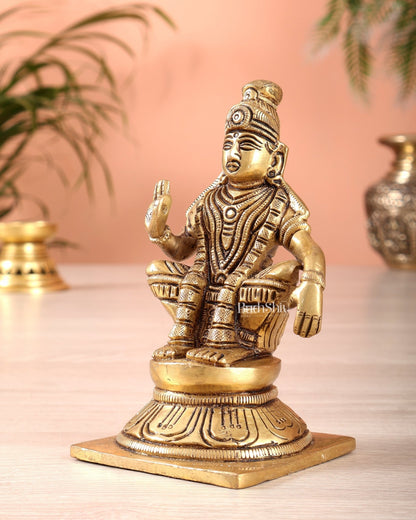 Brass Ayyappa Swamy Statue 5" - Budhshiv.com