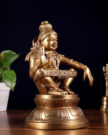 Brass Ayyappan Statue 9.5 - Budhshiv.com