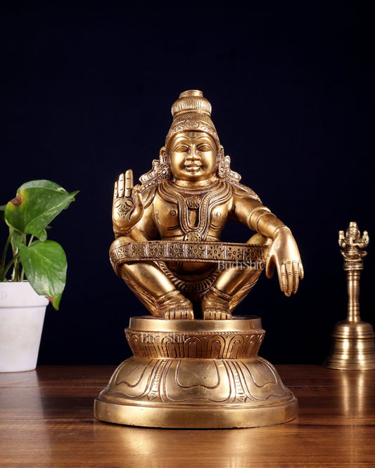 Brass Ayyappan Statue 9.5 - Budhshiv.com