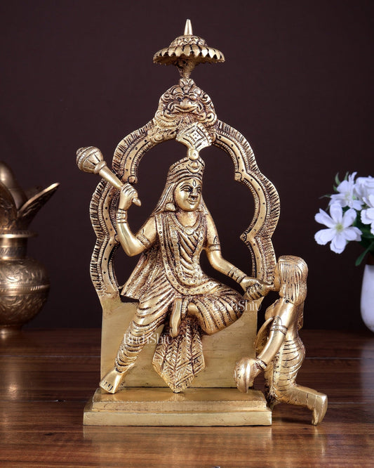 Brass Baglamukhi Mata Statue | Divine Goddess Idol for Protection & Power (10 Inch) - Budhshiv.com