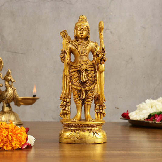 Brass Banwasi Shri Ram Idol - 8 in Height - Budhshiv.com