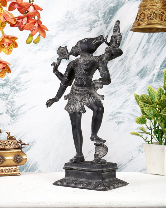 Brass Bhoo varaha Swamy Varaha Lakshmi 17 inch vintage black - Budhshiv.com
