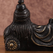Brass black Resting Kuber Idol 6 inch - Budhshiv.com