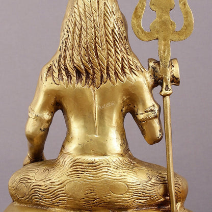 Brass Blessing Lord Shiva Statue - 14" with Elegant Detailing - Budhshiv.com