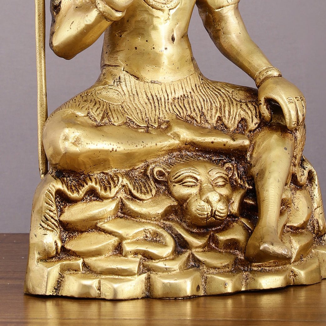 Brass Blessing Lord Shiva Statue - 14" with Elegant Detailing - Budhshiv.com