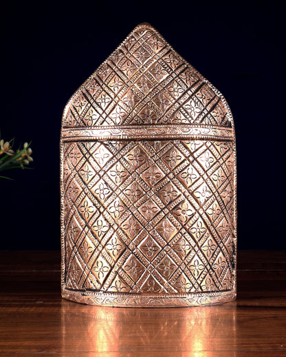 Brass Buddha Face in Beautifully Carved Frame | Decorative Accent 9.5 inch - Budhshiv.com