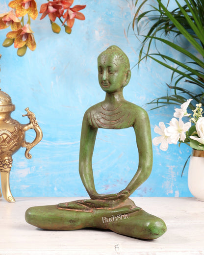 Brass Buddha Fasting abstract design 10" - Budhshiv.com