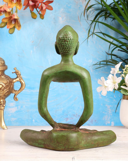 Brass Buddha Fasting abstract design 10" - Budhshiv.com