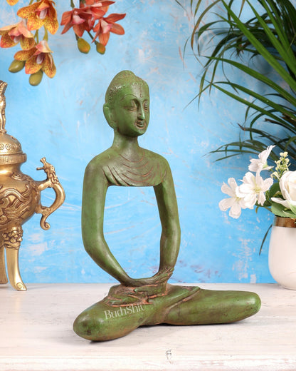 Brass Buddha Fasting abstract design 10" - Budhshiv.com