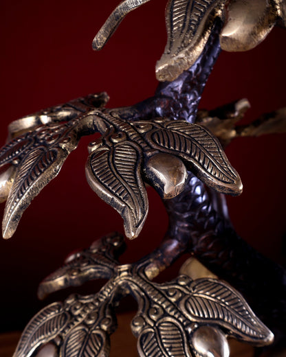 Brass Buddha Under Tree Statue 18 inch - Budhshiv.com