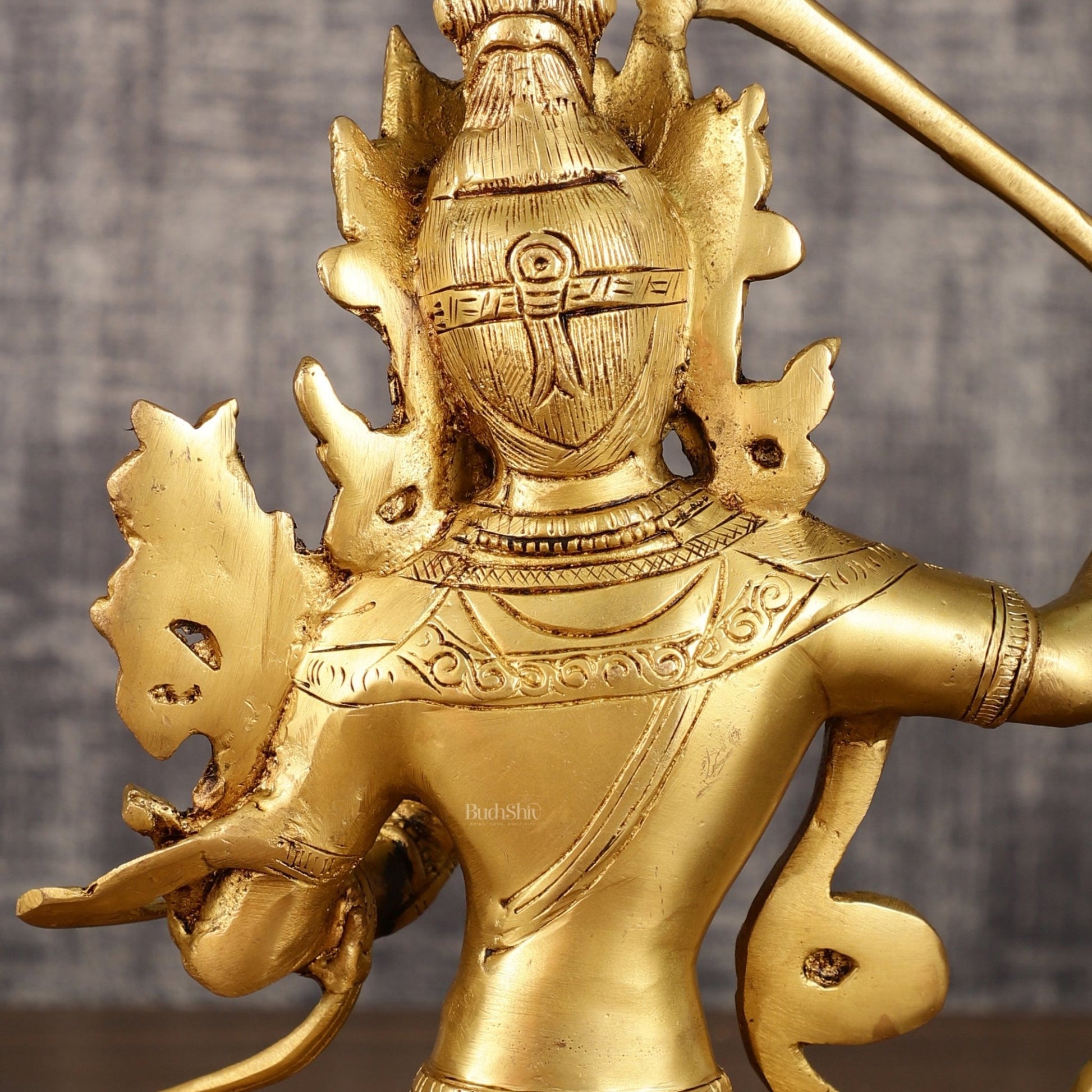 Brass Buddhist Deity Manjushri Statue | 10 Inch Height | 3 KG - Budhshiv.com