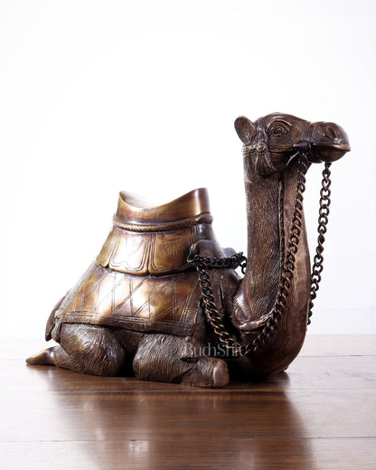 Brass Camel Statue Pair – Standing and Seated (Vastu Approved) 17" - Budhshiv.com