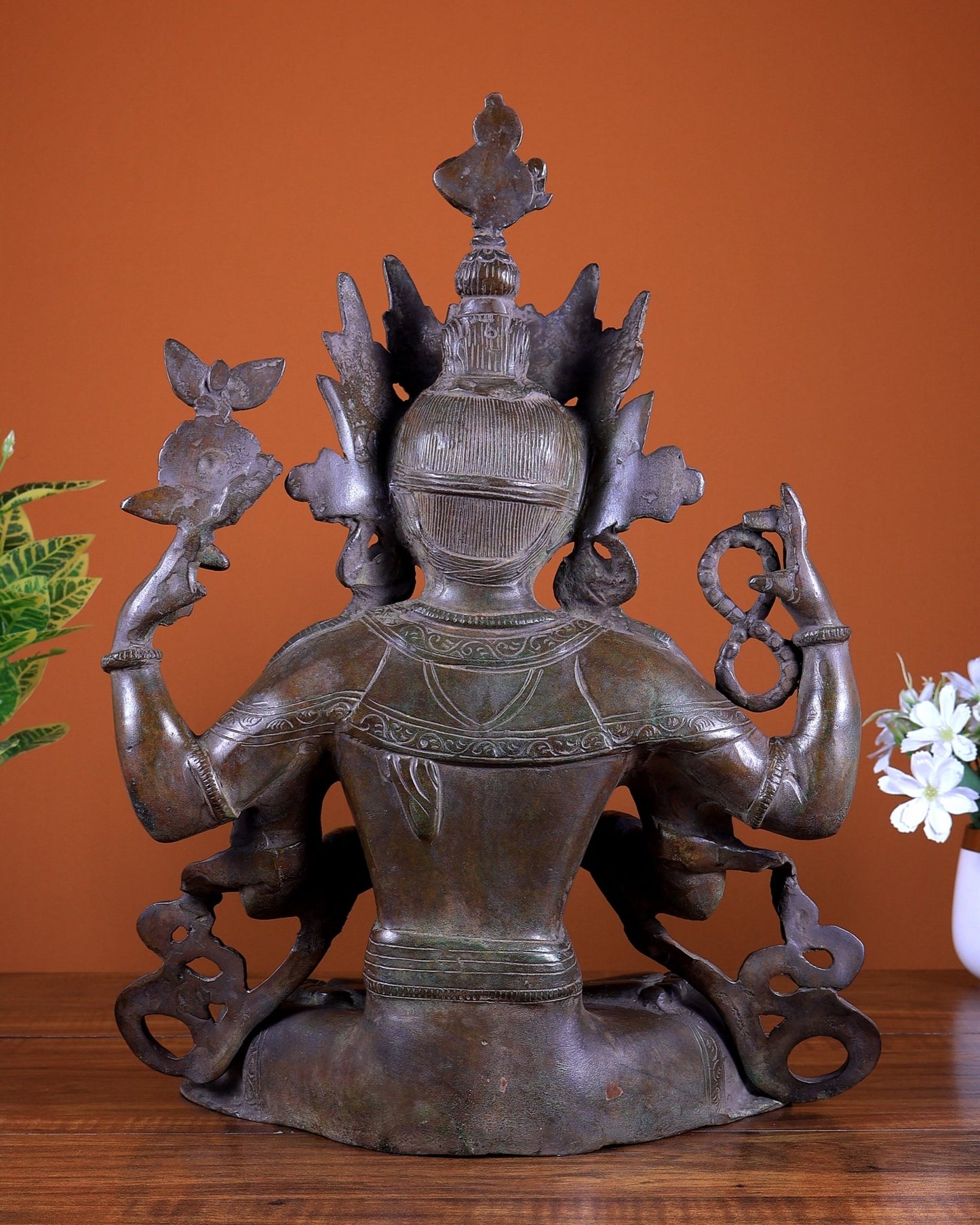 Brass Chenrezig (Avalokiteshvara) Vintage Statue 15 inch - Budhshiv.com