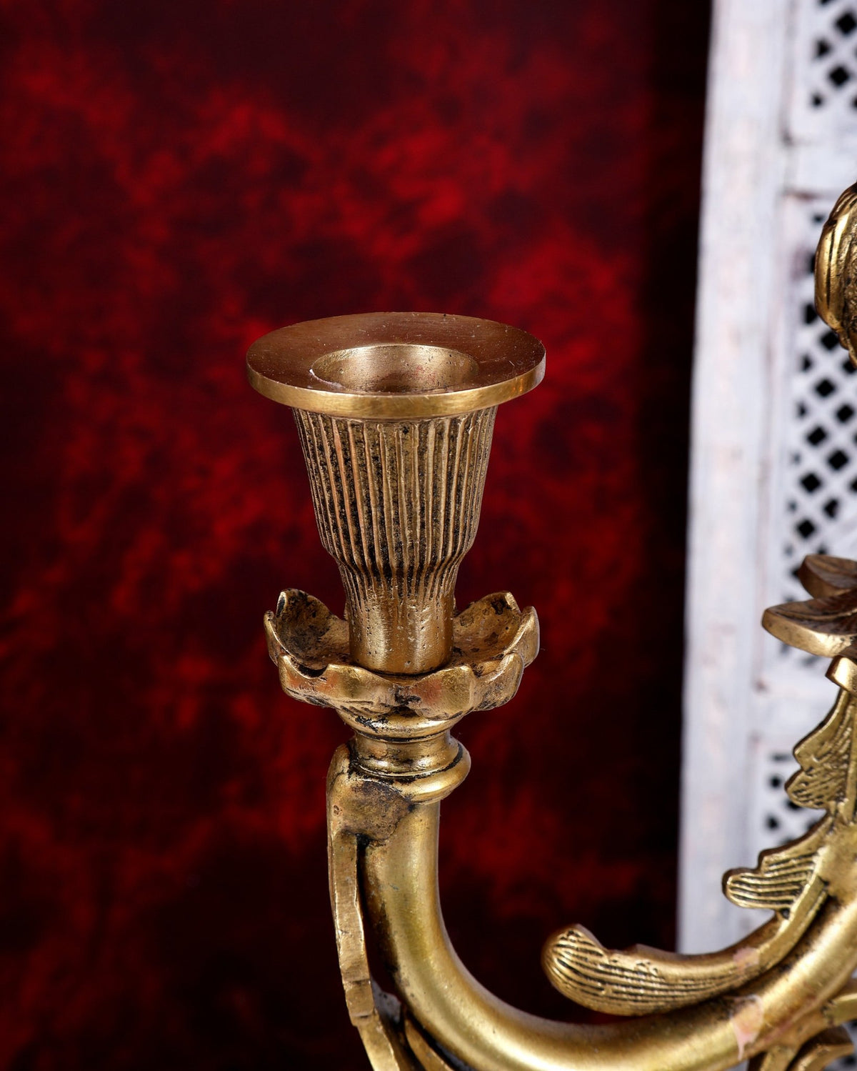 Brass Classic Dual Candle Stand — English Style 16 inch - Budhshiv.com
