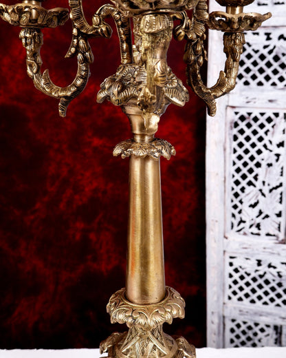 Brass Classic Multi Candle Stand — English Style 20.5 inch - Budhshiv.com