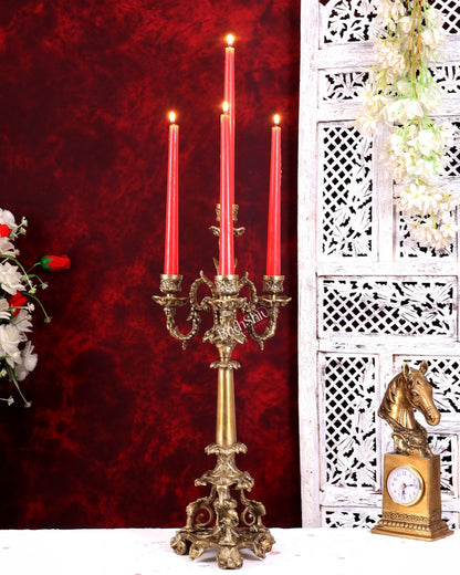 Brass Classic Multi Candle Stand — English Style 20.5 inch - Budhshiv.com