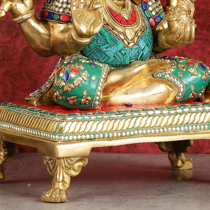 Brass Dagduseth Ganapati Statue 14" - Budhshiv.com