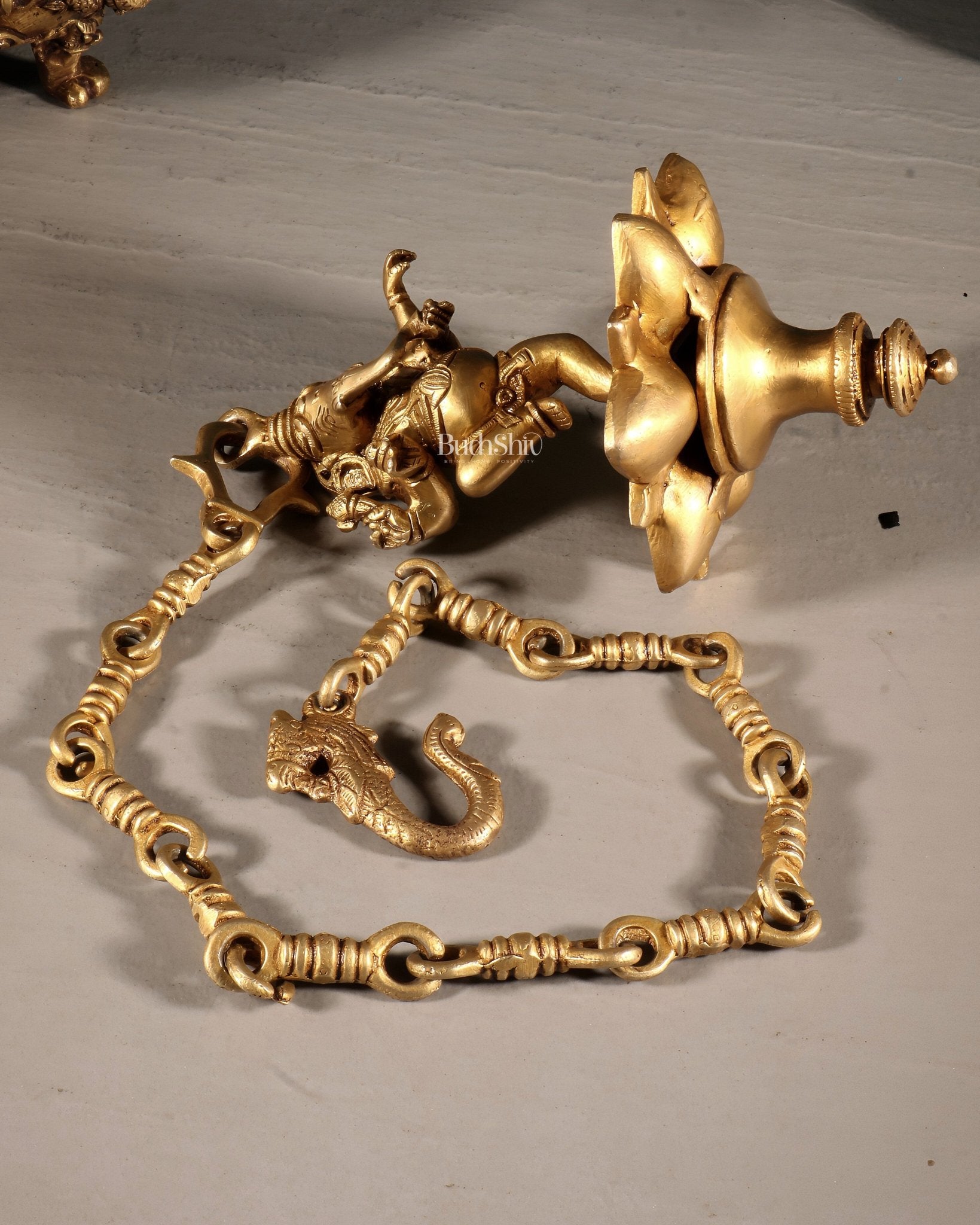 Brass Dancing Ganesha Hanging Oil Lamp - Budhshiv.com