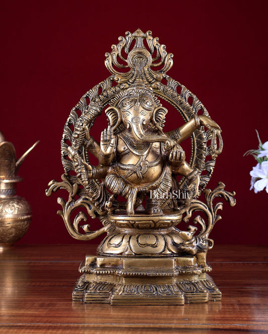 Brass Dancing Ganesha Statue | Auspicious Home Décor & Gift Idol - Budhshiv.com