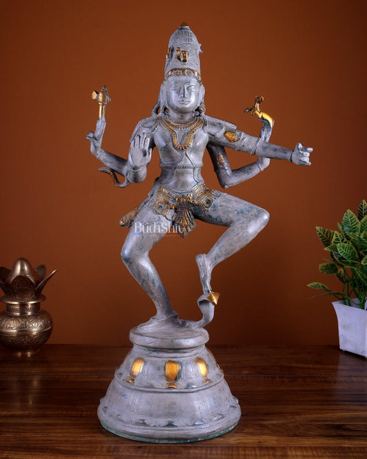 Brass Dancing Shiva Statue 22 inch - Budhshiv.com