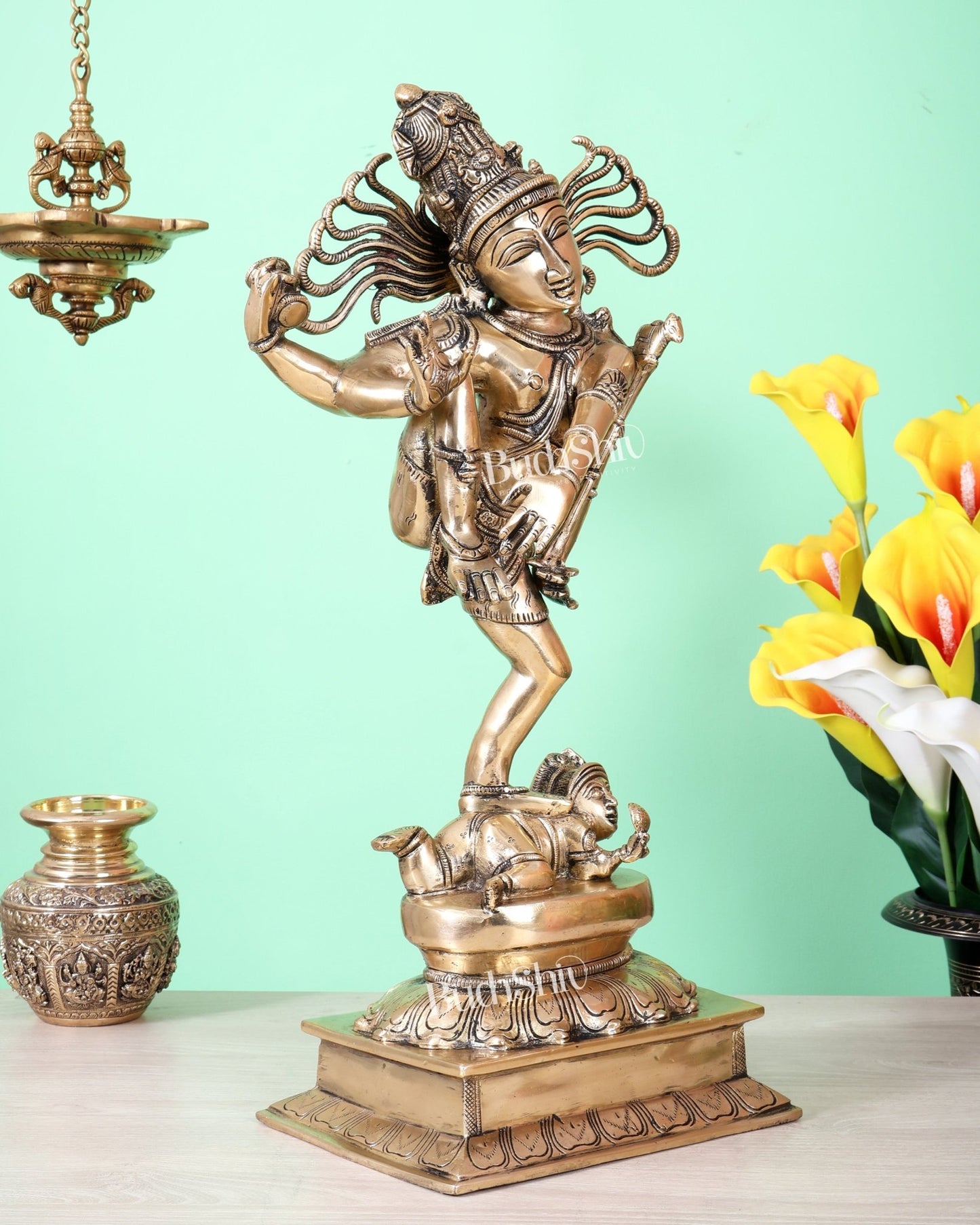 Brass Dancing Shiva – Unique Sculpture 21 inch - Budhshiv.com